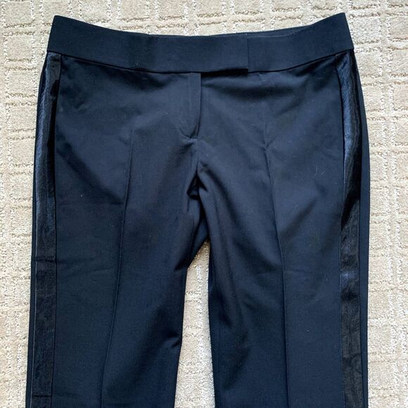 Laundry By Shelli Segal Wide Leg Black Tuxedo Pants Women's 4 Short Y2K Party - Picture 2 of 9